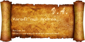 Varsányi Andrea névjegykártya