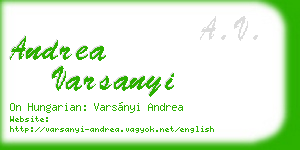 andrea varsanyi business card